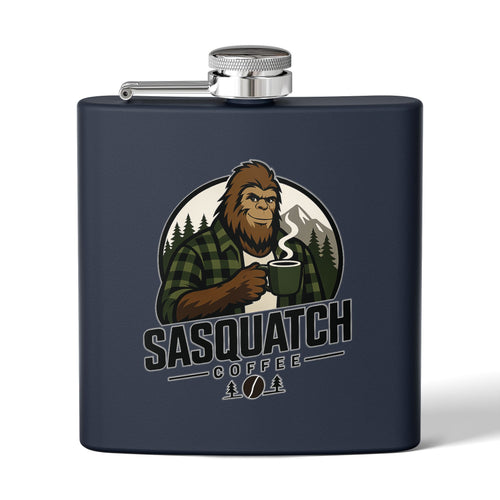 Sasquatch Coffee Stainless Steel Flask — 6oz Camping Hip Flask
