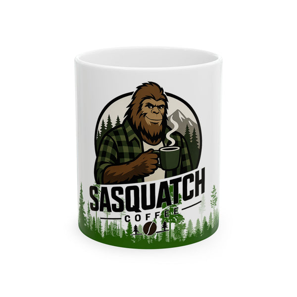 Sasquatch Coffee Ceramic Mug — Bigfoot Campfire Coffee 11oz