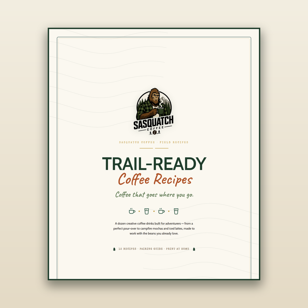 Trail-Ready Coffee Recipes by Sasquatch Coffee — cover (12 recipes)