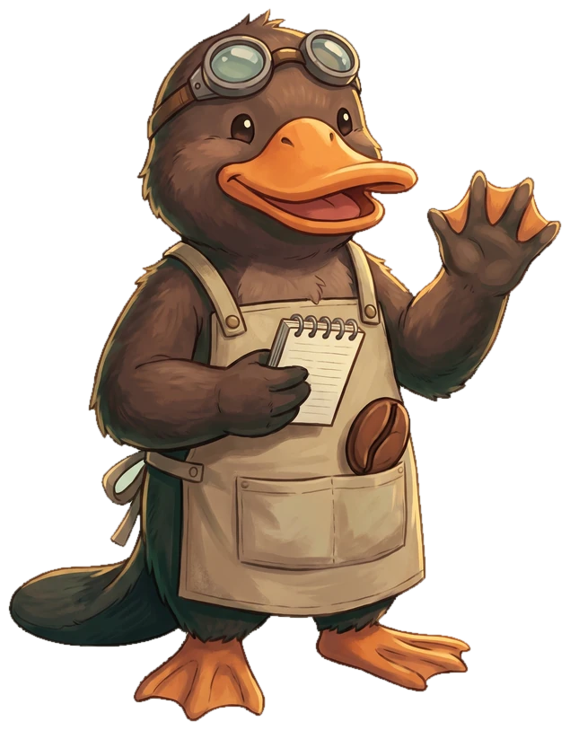 Ollie the Platypus, coffee scientist